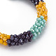 Crochet Glass Beads Braided Stretch Bracelet(BJEW-T016-08J)-2