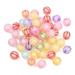 Frosted Transparent Acrylic Pumpkin Beads, Dyed, Mixed Color, 16mm, Hole: 1.8mm, about 50pcs/set(FIND-B065-05C)