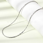 1.3MM 304 Stainless Steel Boston Link Chains Necklaces for Women Men, Stainless Steel Color, 23.62 inch(60cm)(NJEW-Z115-12P-03)