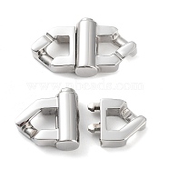 304 Stainless Steel Bayonet Clasps, Oval, Stainless Steel Color, 29.5x17x6.5mm, Hole: 6.5x6.5mm(STAS-M325-05P)