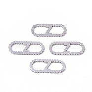 201 Stainless Steel Links Connectors, Laser Cut, Oval with Letter, Stainless Steel Color, Letter.Z, 15x6x1mm, Hole: 4x5~7mm(STAS-N091-41Z)