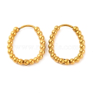 Ion Plating(IP) 304 Stainless Steel Hoop Earrings, Oval, Real 14K Gold Plated, 19x16mm(EJEW-G395-27G)