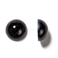 ABS Plastic Imitation Pearl Cabochons, Half Round, Black, 16x8mm(SACR-S738-16mm-Z25)