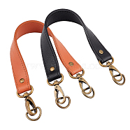 WADORN 2Pcs 2 Colors PU Imitation Leather Bag Handles, with Alloy Swivel Clasp & Iron D-Ring Buckle, Mixed Color, 36.4x3.1x0.35cm, 1pc/color(FIND-WR0005-71)