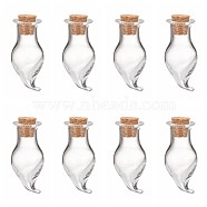 Glass Bottles, with Cork Stopper, Wishing Bottle, teardrop, Clear, 34x14.5mm, Bottleneck: 8mm in diameter, Capacity: 2ml(X-AJEW-D037-06)