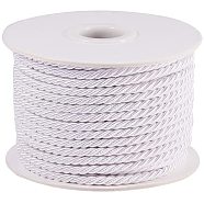 Nylon Threads, Milan Cords/Twisted Cords, White, 3mm, about 20m/roll(NWIR-PH0001-06B)