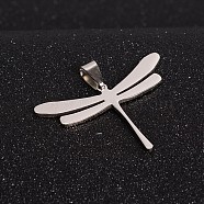 Tarnish Resistant Boy Jewelry Original Color 201 Stainless Steel Dragonfly Pendants, Stainless Steel Color, 32x45x1.5mm, Hole: 4x9mm(STAS-I032-210)