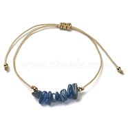 Natural Kyanite Chips Braided Bead Bracelets, Nylon Cords Adjustable Bracelet, Inner Diameter: 3-1/4 inch(8.1cm)(BJEW-JB09851-09)