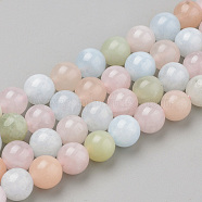 Natural Morganite Beads Strands, Round, 6x6mm, Hole: 1mm, about 62pcs/strand, 15.5 inch(X-G-Q961-08-6mm)