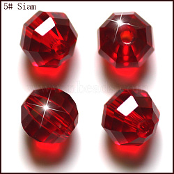 Imitation Austrian Crystal Beads, Grade AAA, Faceted, Round, Dark Red, 8mm, Hole: 0.9~1mm(SWAR-F079-8mm-05)