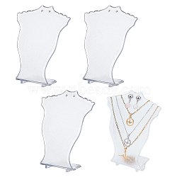 Plastic Necklace Pendant Display, Frosted, for Jewelry Display, Clear, 10x4.3x12cm(AJEW-WH0245-22)