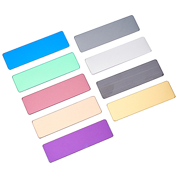 Stainless Steel Brooch Findings, Stamping Blank Tag and ABS Safety Pin Bar, Rectangle, Mixed Color, 36pcs/box