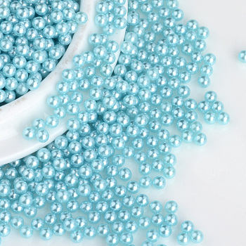 Imitation Pearl Acrylic Beads, No Hole, Round, Pale Turquoise, 10mm, about 1000pcs/bag