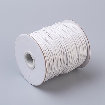 Waxed Cotton Thread Cords, White, 1.5mm, about 100yards/roll(300 feet/roll)