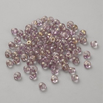 Transparent Acrylic Beads, Teardrop, Old Rose, 4x5mm, Hole: 1.2mm, 100pcs/set