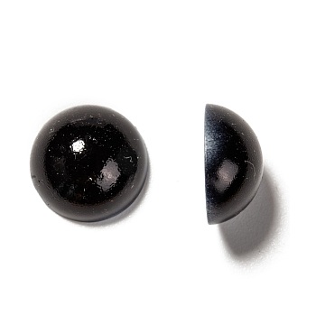 ABS Plastic Imitation Pearl Cabochons, Half Round, Black, 16x8mm