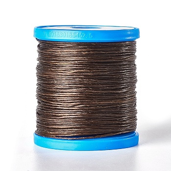 Round Waxed Cords, Micro Macrame Cord, Polyester Leather Sewing Thread, for Bracelets Making, Beading, Crafting, Bookbinding , Coconut Brown, 1mm, about 87.48 yards(80m)/roll