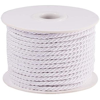Nylon Threads, Milan Cords/Twisted Cords, White, 3mm, about 20m/roll