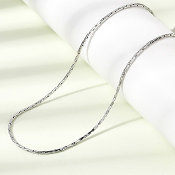 1.3MM 304 Stainless Steel Boston Link Chains Necklaces for Women Men, Stainless Steel Color, 23.62 inch(60cm)