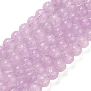 Natural Amethyst Beads Strands, Dyed & Heated, Round, 6.5mm, Hole: 0.7mm, about 61pcs/strand, 15.28~15.35 inch(38.8~39cm)