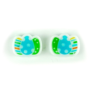 Easter Theme Ear Stud Ornament Silicone Molds, Resin Casting Molds, for UV Resin & Epoxy Resin Craft Making, Egg Pattern, 16x37x5mm, Inner Diameter: 13x16mm