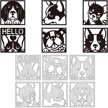Carbon Steel Cutting Dies Stencils, for DIY Scrapbooking, Photo Album, Decorative Embossing Paper Card, Stainless Steel Color, Dog Pattern, 181x119x0.8mm
