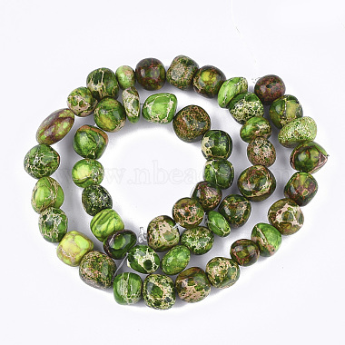 Brins de perles de jaspe impérial naturel(G-S355-09B)-2