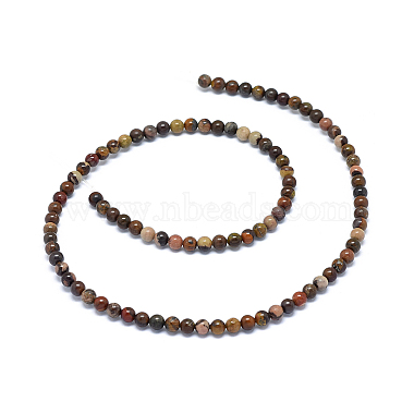 Natural Chinese Writing Stone Round Bead Strands(G-P070-12-10mm)-2