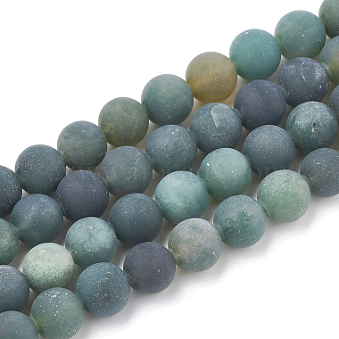 8mm Round Moss Agate Beads