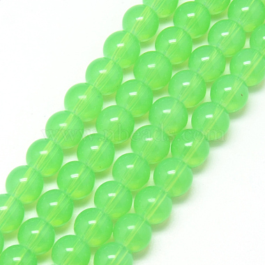 6mm Lime Round Glass Beads