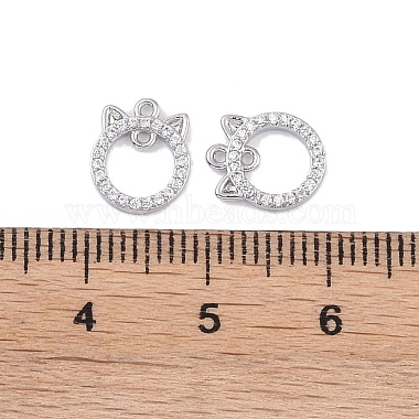 Brass Micro Pave Clear Cubic Zirconia Connector Charms(KK-K351-38P)-3