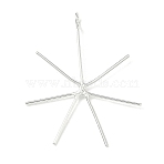 925 Sterling Silver 6 Claw Prongs Pendant Blank Cabochon Settings, Easy Mount Claw Settings, for Irregular Raw Gemstone, Silver, 38x30~31.5x1mm, Hole: 3mm(STER-D310-01S)