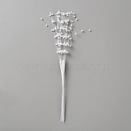 Plastic Imitation Pearl Beads Bouquets, with Iron Wire, Wedding Party Decorations, White, 30~40x3x215mm(AJEW-WH20020-394A)