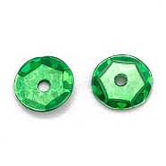 PVC Paillette Beads, Semi-cupped Sequins Beads, Center Hole, Medium Sea Green, 5x0.4mm, Hole: 1.2mm, about 40500pcs/pound(PVC-A003-002A-11)