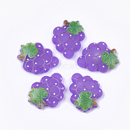 Autumn Theme PVC Plastic Cabochons, Grape, Blue Violet, 22x18x5mm(PVC-T004-23)