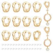 BENECREAT 12Pcs Brass Hollow Out Twist Teardrop Stud Earring Findings, with Vertical Loops, with 30Pcs Plastic Ear Nuts, Real 18K Gold Plated, 17.5x14.5mm, Hole: 2.5mm, Pin: 0.7mm(KK-BC0011-37)