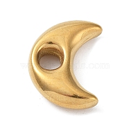 304 Stainless Steel Spacer Beads, Moon, Golden, 17.5x13x4.5mm, Hole: 3.7mm(STAS-A088-05G)