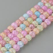 Synthetic Crackle Quartz Beads Strands, Round, Dyed, Colorful, 6mm, Hole: 1mm, about 66pcs/strand, 15.7 inch(GLAA-S134-6mm-20)