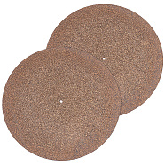 Cork Turntable Slipmat Record Platter for Phonograph, Flat Round, Coffee, 300x3mm, Hole: 7mm(AJEW-WH0348-216)