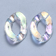 Transparent Acrylic Linking Rings, Quick Link Connectors, for Curb Chains Making, AB Color Plated, Twist, Clear AB, 30x21x6mm, Inner Diameter: 16x8mm(X-OACR-S036-001B-D01)