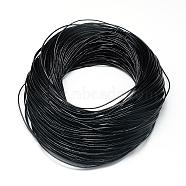 Round Cowhide Leather Cord, Leather Rope String for Bracelets Necklaces, Black, 1.5mm, about 100yard/bundle(WL-Q007-1.5mm-2)