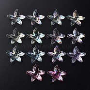 Transparent Acrylic Beads, AB Color, Flower, Mixed Color, 25.5x28x6mm, Hole: 1.8mm, about 980pcs/500g(MACR-S373-102-C)