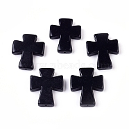 Synthetic Turquoise Beads, Dyed, Cross, Black, 35x30x7mm, Hole: 1mm(X-TURQ-G117-30x35mm-06)