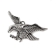 Tibetan Style Alloy Pendant, Eagle, Antique Silver, 40x60x7mm, Hole: 4mm(FIND-A042-25AS)