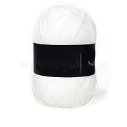 4-Ply Milk Cotton Yarn for Tufting Gun Rugs, Amigurumi Yarn, Crochet Yarn, for Sweater Hat Socks Baby Blankets, White, 2.5mm(PW-WG79AB6-75)