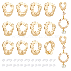 12Pcs Brass Hollow Out Twist Teardrop Stud Earring Findings, with Vertical Loops, with 30Pcs Plastic Ear Nuts, Real 18K Gold Plated, 17.5x14.5mm, Hole: 2.5mm, Pin: 0.7mm(KK-BC0011-37)