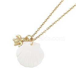 Summer Beach Brass Cubic Zirconia Sea Animal Pendant Necklaces for Women, Shell Pendant Necklaces, Real 18K Gold Plated, Turtle, 15.94 inch(40.5cm), pendant: 11.5x9.5x2.5mm(NJEW-B118-03G-01)