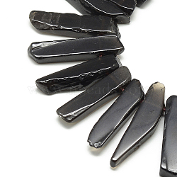 Natural Smoky Quartz Beads Strands, Rectangle, 20~65x7~15x6~10mm, Hole: 2mm, about 30~40pcs/strand, 15.75 inch(40cm)(G-R419-05)