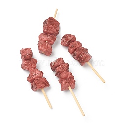 Imitation Food Resin Barbecue Skewer Model Toy, Display Decorations, Beef, Red, 68~77.5x19~20x13.5~17mm(RESI-O008-07)
