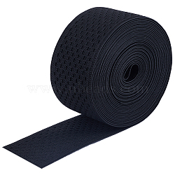 5M Flat Polyester Hollow Elastic Wide Band, For Sewing Decoration, Black, 50mm, about 5.47 Yards(5m)/Bag(OCOR-GF0003-58)